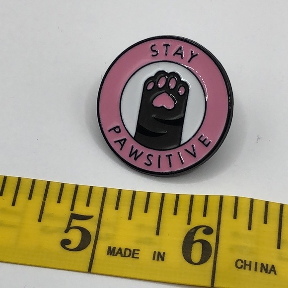3/$25 “Stay Pawsitive” 🐾 Cute Funny Inspirational Unisex Paw Print Pin - Picture 8 of 13